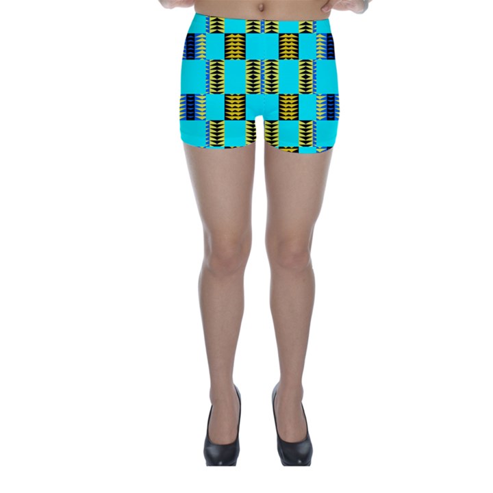 Triangles in rectangles pattern Skinny Shorts