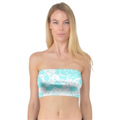 Floral Wallpaper Aqua Women s Bandeau Tops by ImpressiveMoments