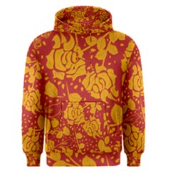 Floral Wallpaper Hot Red Men s Pullover Hoodies by ImpressiveMoments