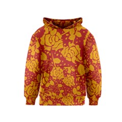 Floral Wallpaper Hot Red Kid s Pullover Hoodies by ImpressiveMoments