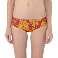 Floral Wallpaper Hot Red Classic Bikini Bottoms by ImpressiveMoments