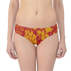 Floral Wallpaper Hot Red Hipster Bikini Bottoms by ImpressiveMoments