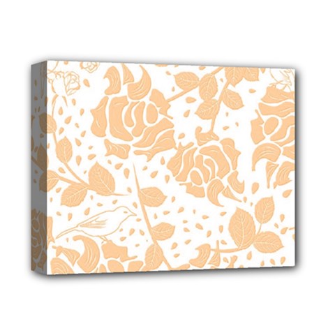 Floral Wallpaper Peach Deluxe Canvas 14  X 11  by ImpressiveMoments