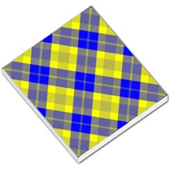 Smart Plaid Blue Yellow Small Memo Pads by ImpressiveMoments