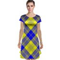 Smart Plaid Blue Yellow Cap Sleeve Nightdresses View1