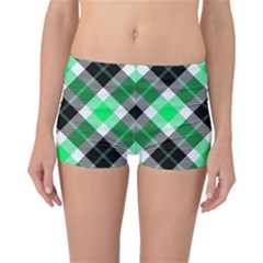 Smart Plaid Green Reversible Boyleg Bikini Bottoms by ImpressiveMoments
