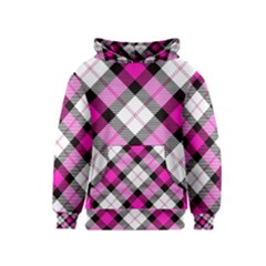 Smart Plaid Hot Pink Kid s Pullover Hoodies by ImpressiveMoments