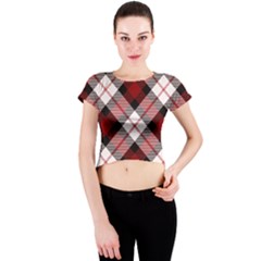 Smart Plaid Red Crew Neck Crop Top by ImpressiveMoments