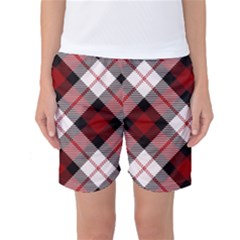 Smart Plaid Red Women s Basketball Shorts by ImpressiveMoments