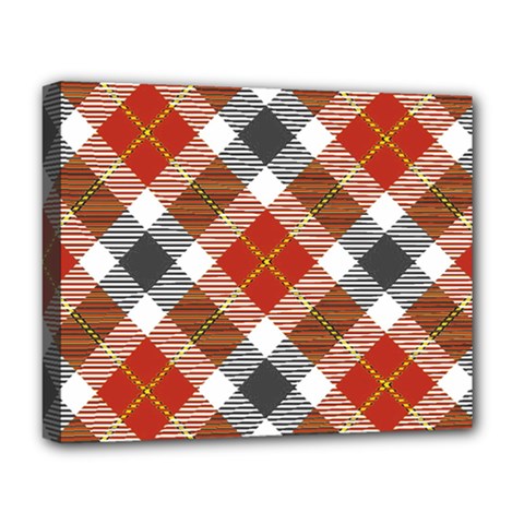 Smart Plaid Warm Colors Deluxe Canvas 20  X 16   by ImpressiveMoments