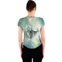Funny Dswimming Dolphin Crew Neck Crop Top View2