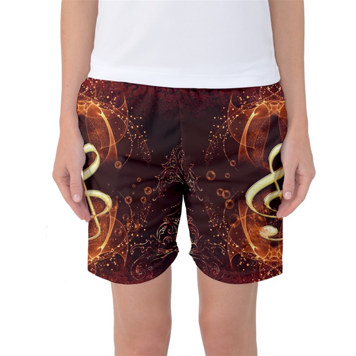 Decorative Cllef With Floral Elements Women s Basketball Shorts