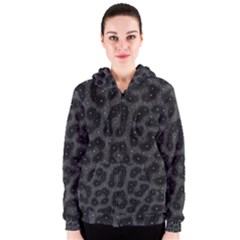 Black Cheetah  Women s Zipper Hoodies