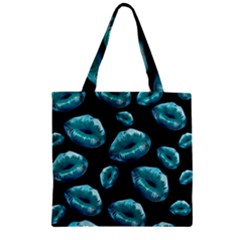 Turquoise Sassy Lips  Zipper Grocery Tote Bags by OCDesignss