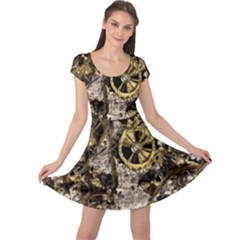 Metal Steampunk  Cap Sleeve Dresses