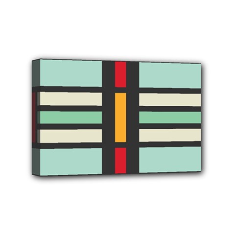 Mirrored Rectangles In Retro Colors Mini Canvas 6  X 4  (stretched) by LalyLauraFLM