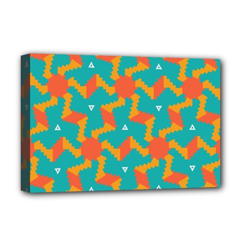 Sun Pattern Deluxe Canvas 18  X 12  (stretched) by LalyLauraFLM