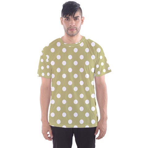 Lime Green Polka Dots Men s Sport Mesh Tees by GardenOfOphir