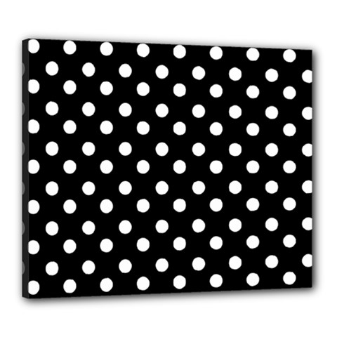 Black And White Polka Dots Canvas 24  X 20  by GardenOfOphir