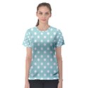 Blue And White Polka Dots Women s Sport Mesh Tees View1