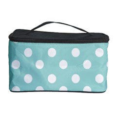 Blue And White Polka Dots Cosmetic Storage Cases by GardenOfOphir