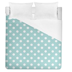 Blue And White Polka Dots Duvet Cover Single Side (full/queen Size) by GardenOfOphir