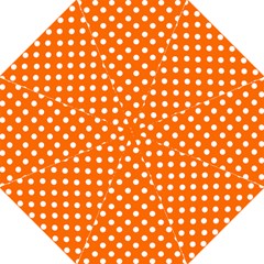 Orange And White Polka Dots Hook Handle Umbrellas (large) by GardenOfOphir