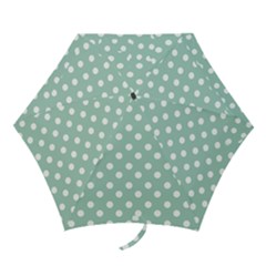 Light Blue And White Polka Dots Mini Folding Umbrellas by GardenOfOphir