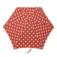 Indian Red Polka Dots Mini Folding Umbrellas by GardenOfOphir