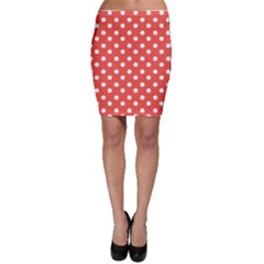 Indian Red Polka Dots Bodycon Skirts by GardenOfOphir