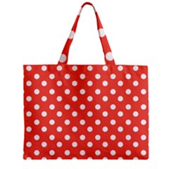 Indian Red Polka Dots Zipper Tiny Tote Bags by GardenOfOphir