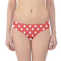 Indian Red Polka Dots Hipster Bikini Bottoms by GardenOfOphir