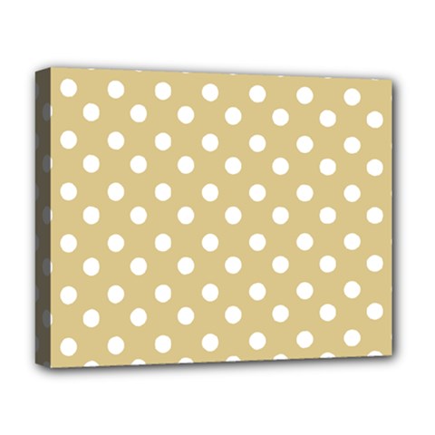 Mint Polka And White Polka Dots Deluxe Canvas 20  X 16   by GardenOfOphir
