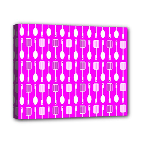 Purple Spatula Spoon Pattern Canvas 10  x 8 