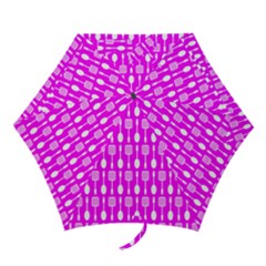 Purple Spatula Spoon Pattern Mini Folding Umbrellas