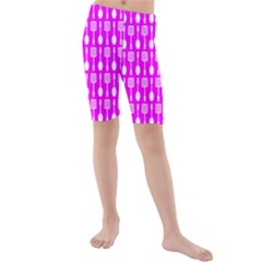 Purple Spatula Spoon Pattern Kid s swimwear