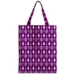 Magenta Spatula Spoon Pattern Zipper Classic Tote Bags by GardenOfOphir