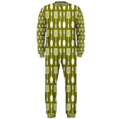 Olive Green Spatula Spoon Pattern Onepiece Jumpsuit (men) 