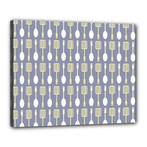 Spatula Spoon Pattern Canvas 20  X 16  by GardenOfOphir