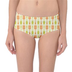 Spatula Spoon Pattern Mid-waist Bikini Bottoms by GardenOfOphir