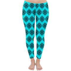 Abstract Knot Geometric Tile Pattern Winter Leggings by GardenOfOphir