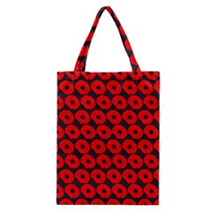 Charcoal And Red Peony Flower Pattern Classic Tote Bags by GardenOfOphir