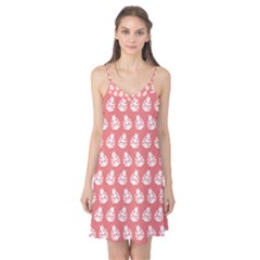 Coral And White Lady Bug Pattern Camis Nightgown