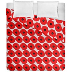 Red Peony Flower Pattern Duvet Cover (double Size) by GardenOfOphir