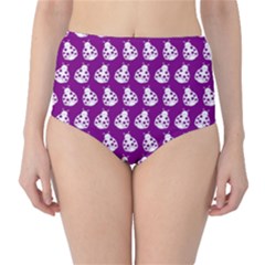 Ladybug Vector Geometric Tile Pattern High-waist Bikini Bottoms by GardenOfOphir