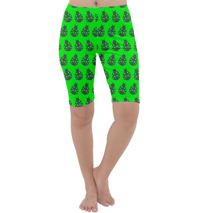 Ladybug Vector Geometric Tile Pattern Cropped Leggings