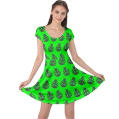 Ladybug Vector Geometric Tile Pattern Cap Sleeve Dresses by GardenOfOphir