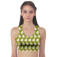 Ladybug Vector Geometric Tile Pattern Sports Bra by GardenOfOphir