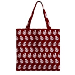 Ladybug Vector Geometric Tile Pattern Zipper Grocery Tote Bags by GardenOfOphir