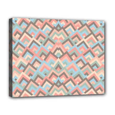 Trendy Chic Modern Chevron Pattern Canvas 14  X 11  by GardenOfOphir